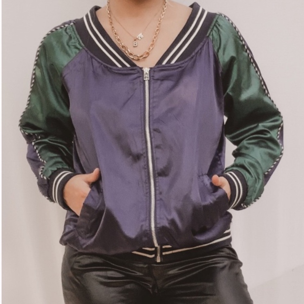 Akua by Jaase Satin Bomber Jacket - Picture 4 of 10